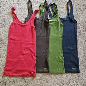 Hollister Green and Blue Tank Tops